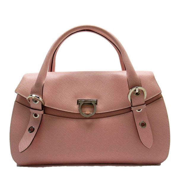 g2457a 1 Salvatore Ferragamo Handbag Gancini Leather Pink