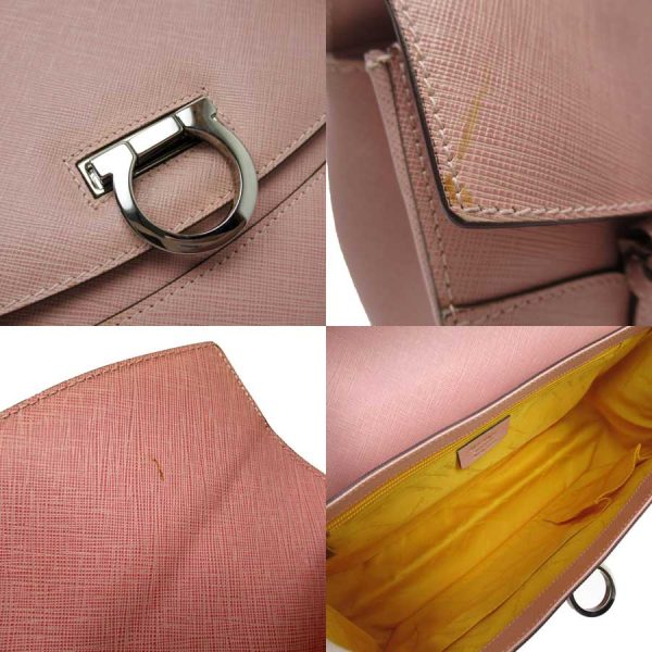 g2457a 3 Salvatore Ferragamo Handbag Gancini Leather Pink