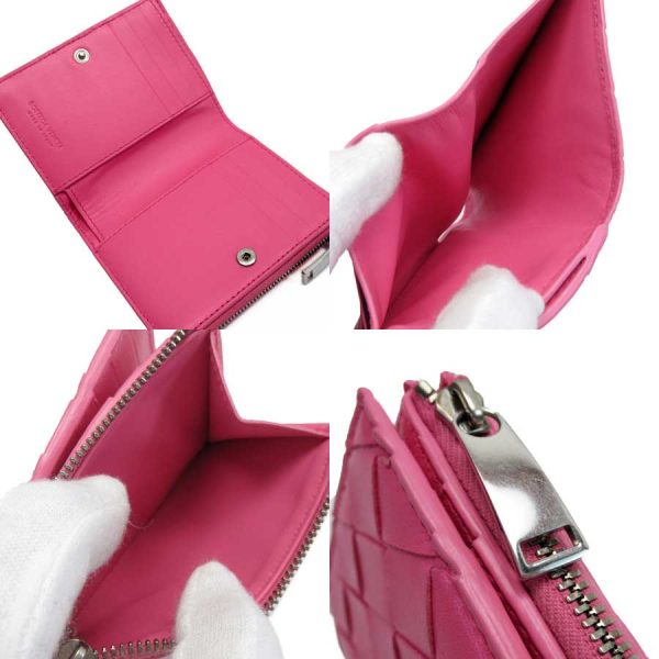 g2504g 2 Bottega Veneta Bifold Wallet Intrecciato Leather Pink