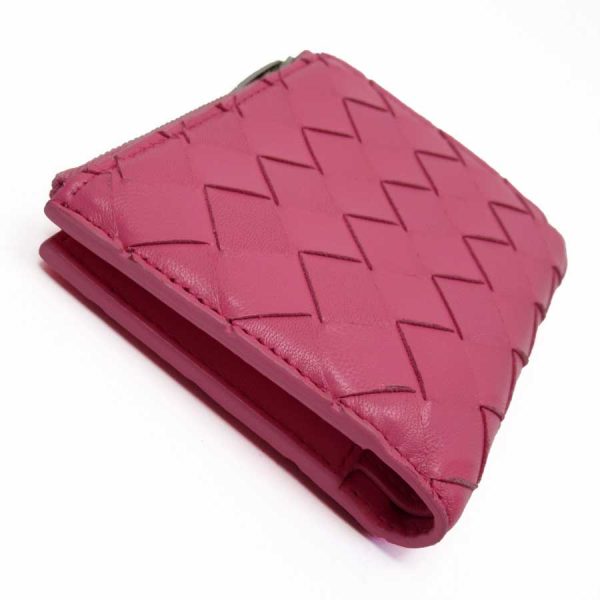 g2504g 3 Bottega Veneta Bifold Wallet Intrecciato Leather Pink