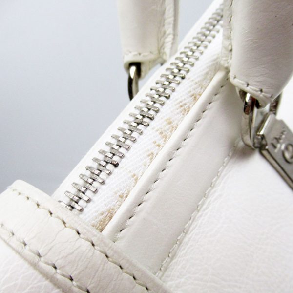 g3490a 2 Dior Zipper Closure Charm Leather Handbag White