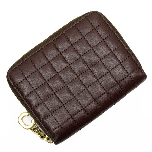 g3500a Celine Embossed Leather Coin Case Brown