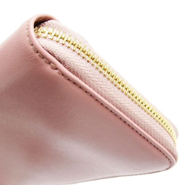 g3524a 3 Salvatore Ferragamo Round Zipper Long Wallet Leather Pink Gold