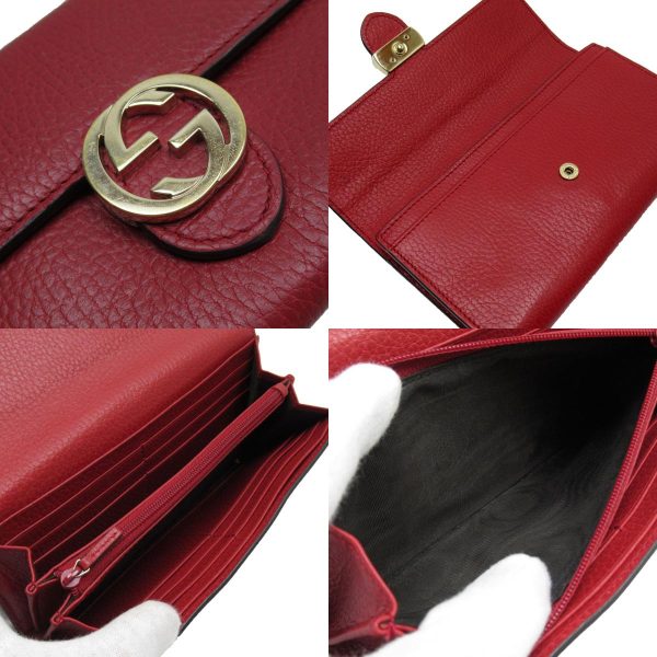 g3647f 4 c Gucci Embossed Leather Long Wallet Red