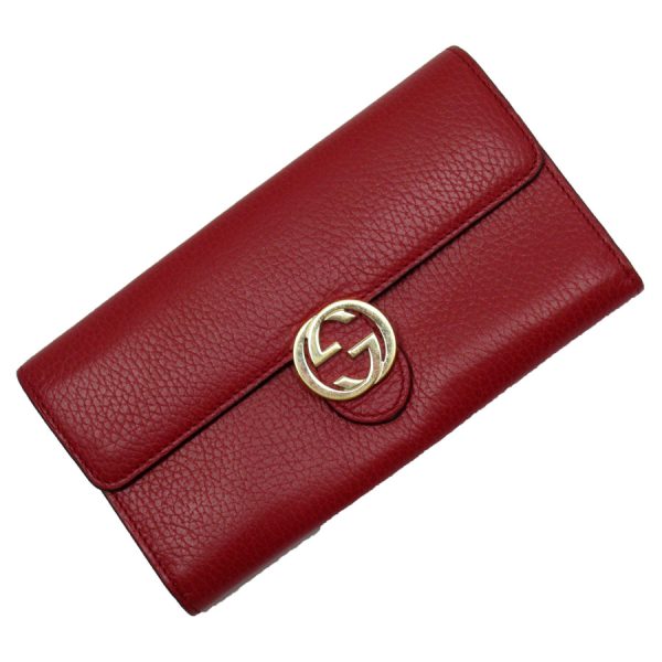 g3647f Gucci Embossed Leather Long Wallet Red