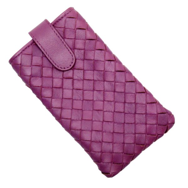 g3709g Bottega Veneta Pouch Intrecciato Leather Purple