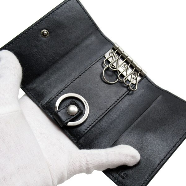 g3782g 4 Gucci Leather Key Case Black