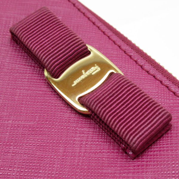 g3798g 3 Salvatore Ferragamo Coin Case Rose Ribbon Leather Pink