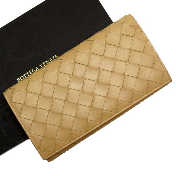 g3850a Bottega Veneta Long Wallet Intrecciato Leather Beige