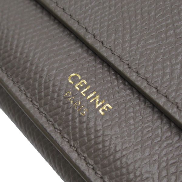 g3997a 3 Celine Leather Tri fold Wallet Gray