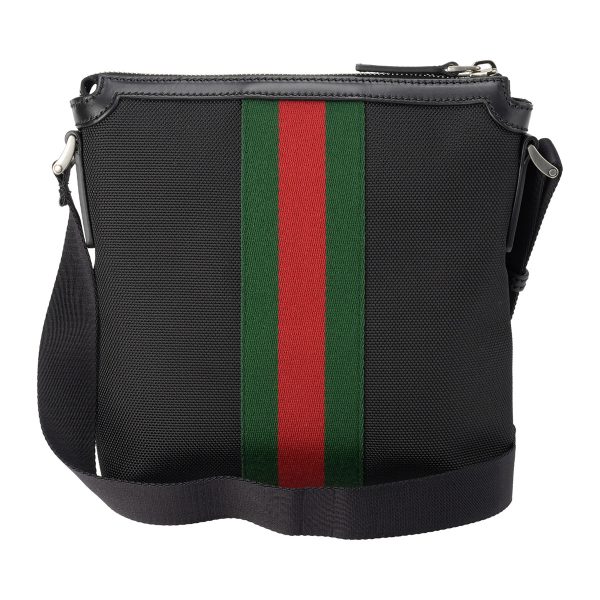 g631195kwt7n1060 2 Gucci Web Shoulder Bag Black