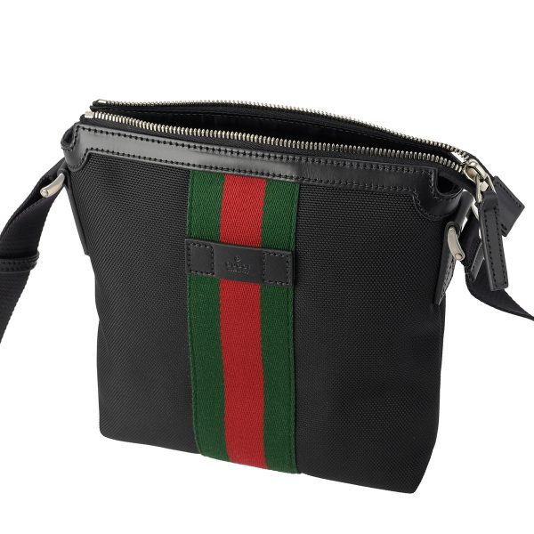 g631195kwt7n1060 4 Gucci Web Shoulder Bag Black