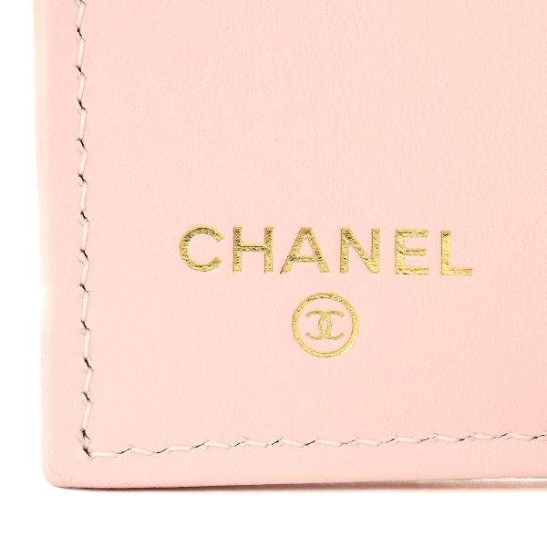 gch2404190003 8 Chanel Trifold Wallet Caviar Skin Pink