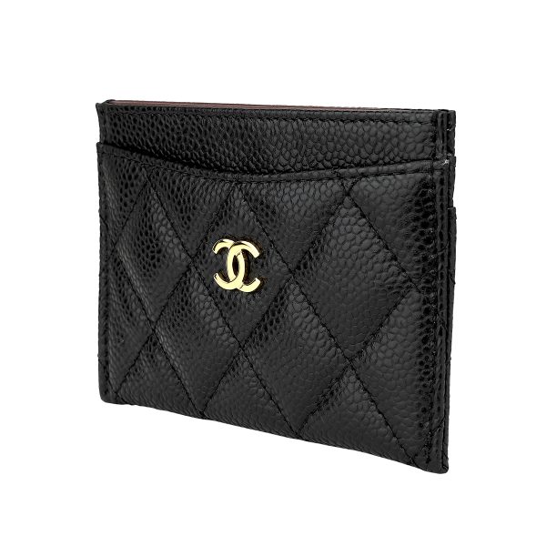 gch2405100007 4 Chanel Card Case Caviar Skin Card Case Black