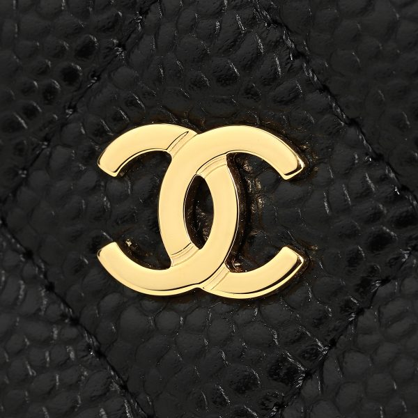 gch2405100007 6 Chanel Card Case Caviar Skin Card Case Black