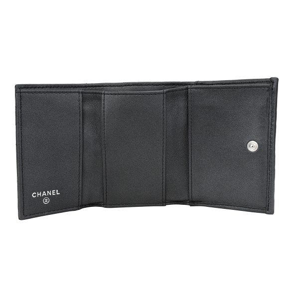 gch2405100008 5 Chanel Trifold Wallet Lambskin Black