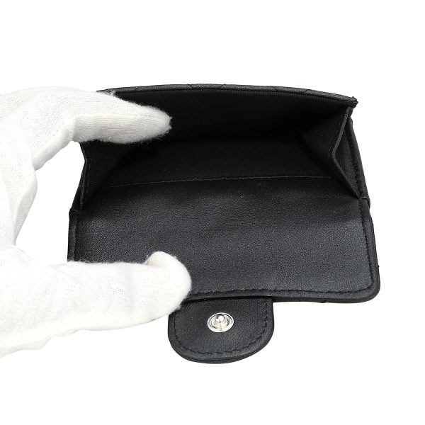 gch2405100008 7 Chanel Trifold Wallet Lambskin Black