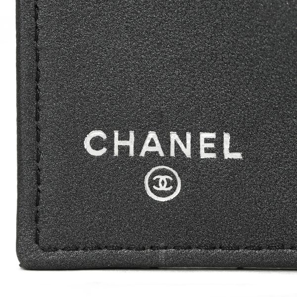 gch2405100008 8 Chanel Trifold Wallet Lambskin Black