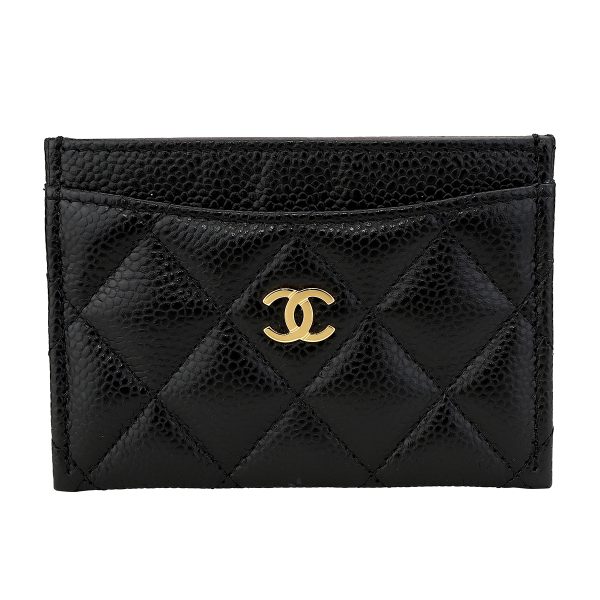 gch2405100009 1 Chanel Card Case Caviar Skin Black