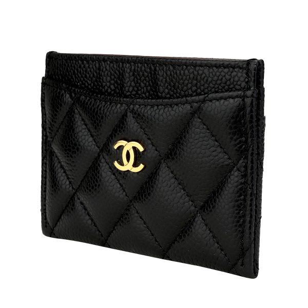 gch2405100009 4 Chanel Card Case Caviar Skin Black