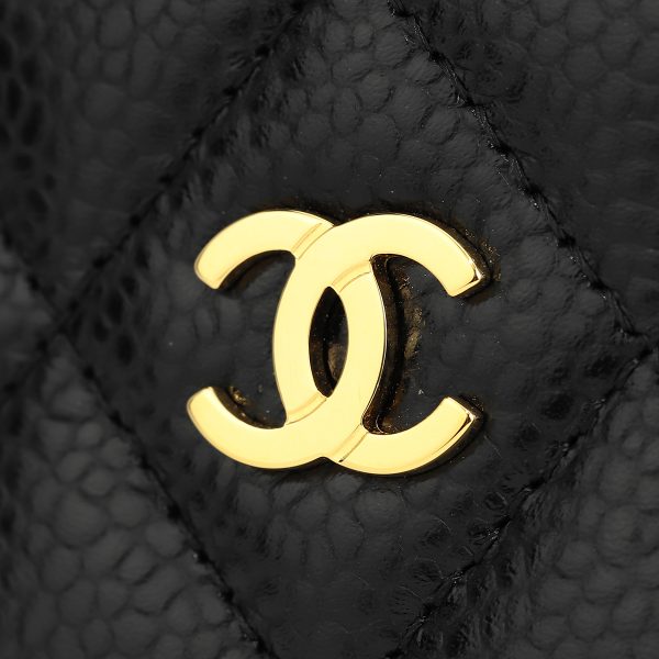 gch2405100009 6 Chanel Card Case Caviar Skin Black