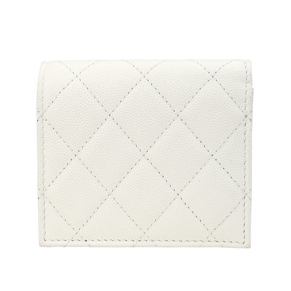 gch2405100012 2 Chanel Bifold Wallet Caviar Skin White