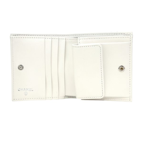 gch2405100012 5 Chanel Bifold Wallet Caviar Skin White