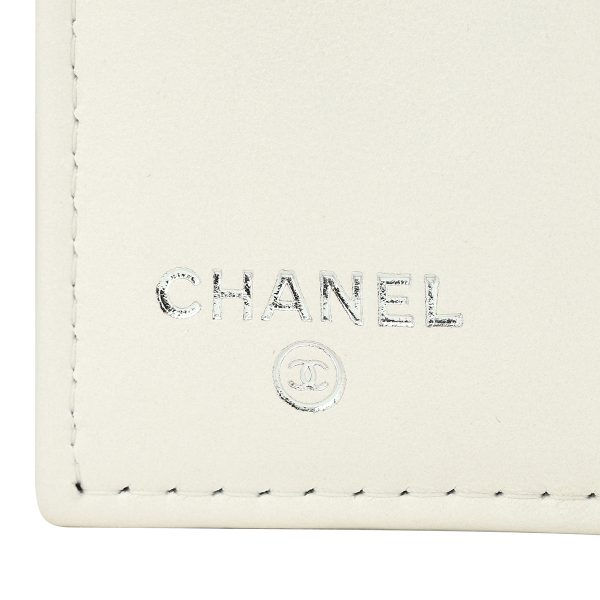 gch2405100012 8 Chanel Bifold Wallet Caviar Skin White