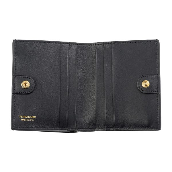 gfr220434760658 4 Ferragamo Trifold Wallet Gancini Black