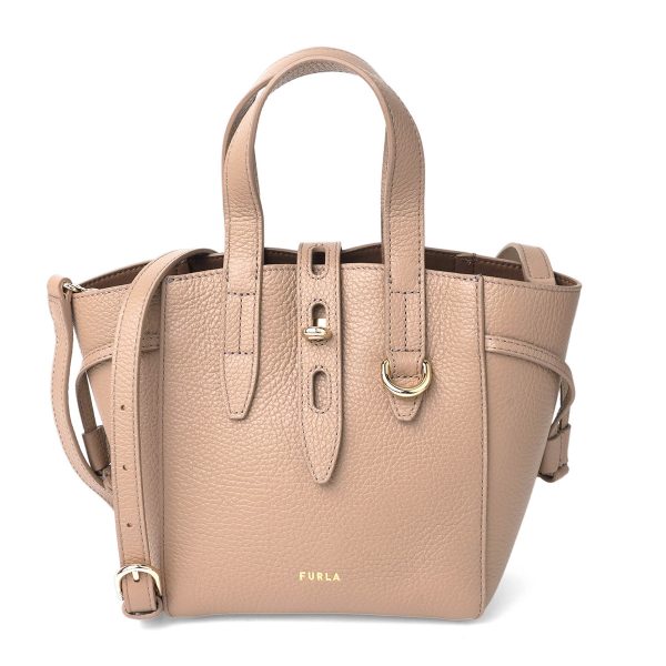 gfuzbasrfua4138 1 Furla Net Leather Handbag Greige