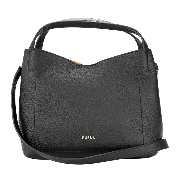 gfuzwb005071696 2 Furla Primula Leather Handbag Black