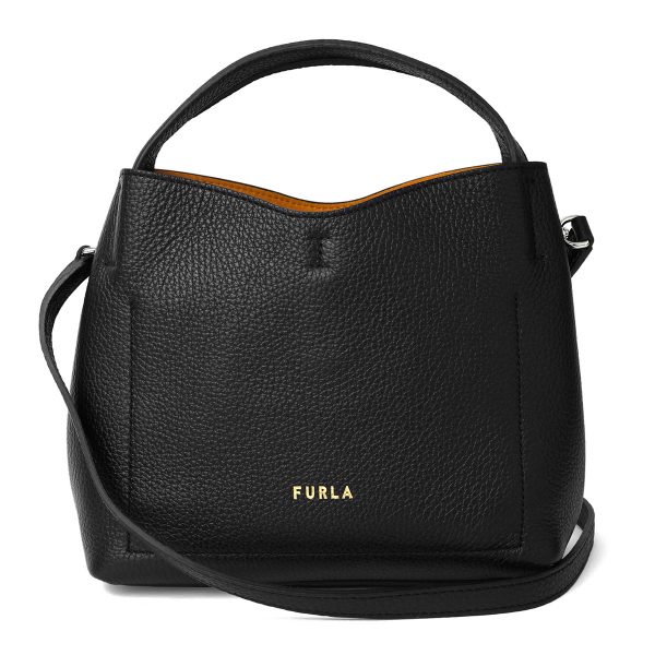 gfuzwb007809707 2 Furla Primula Leather Shoulder Bag Black