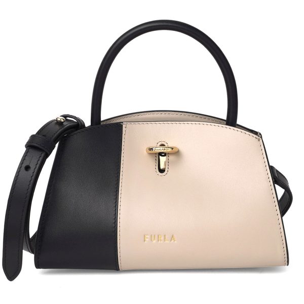 gfuzwb008698213 1 Furla Genesi Handbag Beige Black