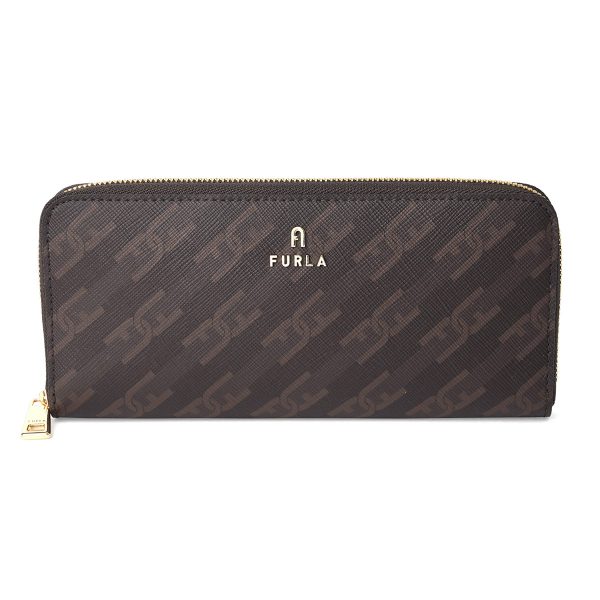 gfuzwp003130313 1 Furla Camellia Leather Long Wallet Dark Brown