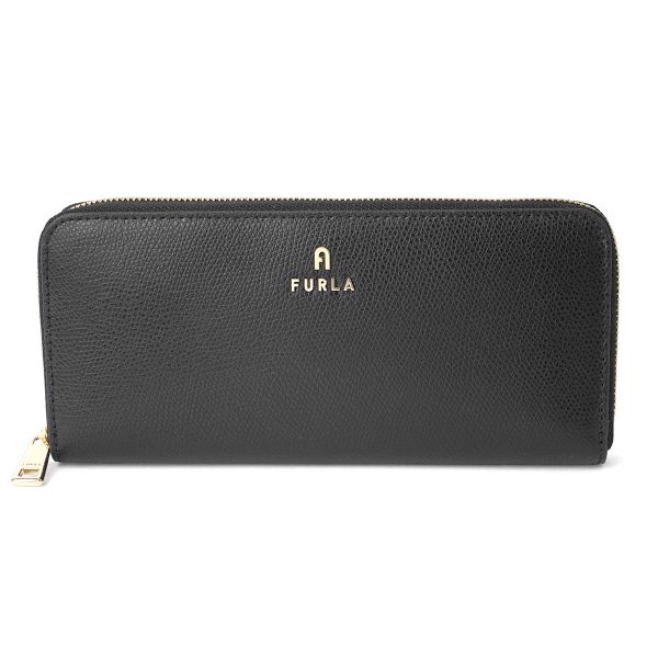 gfuzwp003132896 1 Furla Camellia Long Wallet Round Zipper Black