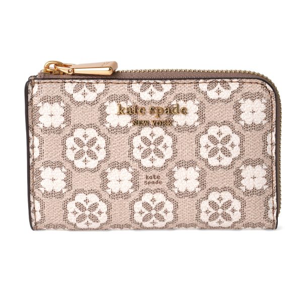 gktk8942252 1 Kate Spade Spade Flower Monogram Card Case Beige