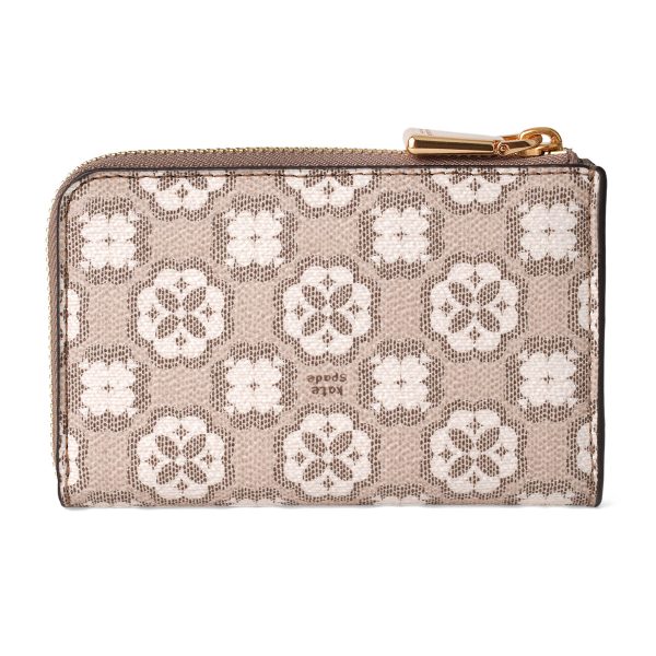 gktk8942252 2 Kate Spade Spade Flower Monogram Card Case Beige