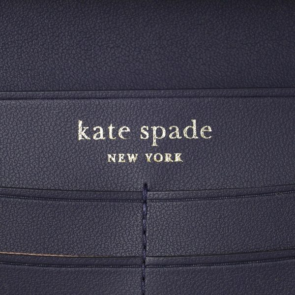 gktkb201403 7 Kate Spade Long Wallet Spade Flower Jacquard KB201 Blue