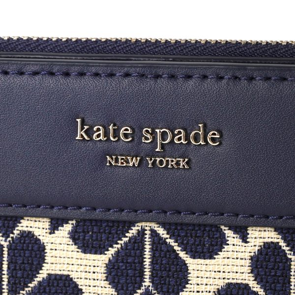 gktkb201403 9 Kate Spade Long Wallet Spade Flower Jacquard KB201 Blue