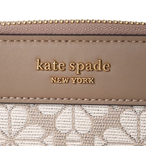 gktkb202251 8 Kate Spade Long Wallet Spade Flower Jacquard Beige