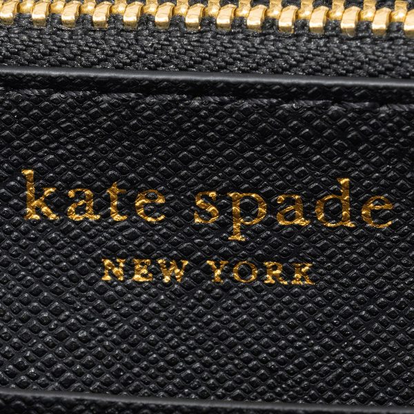 gktkd184001 8 Kate Spade Long Wallet Round Zipper Morgan Bow KD184 Black Black