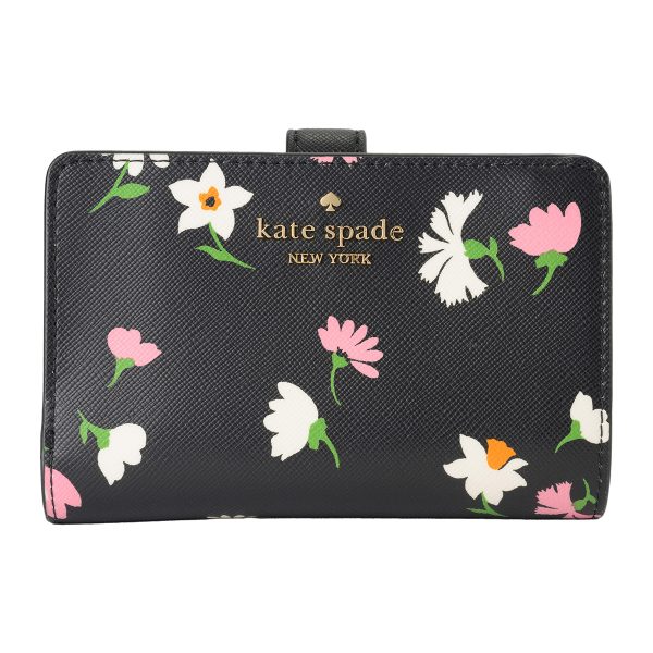 gktkf479001 1 Kate Spade Bifold Wallet Madison Floral Waltz KF479 Black Series