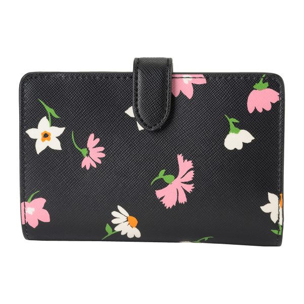 gktkf479001 2 Kate Spade Bifold Wallet Madison Floral Waltz KF479 Black Series