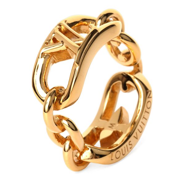 glvm0979m 4 Louis Vuitton Ring Chain Ring Size Gold