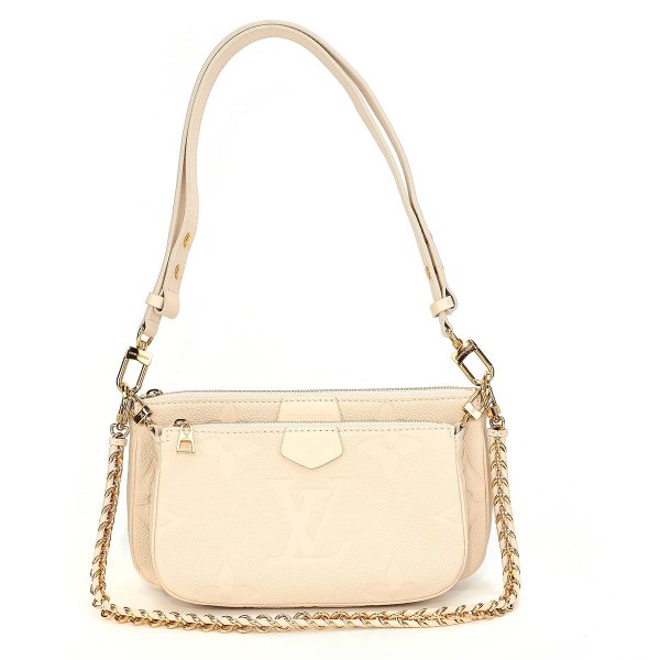 glvm46568 1 Louis Vuitton Shoulder Bag Monogram Empreinte Multi Pochette Accessoire Beige