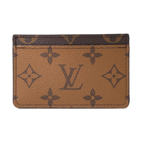 glvm69161 1 Louis Vuitton Card Case Monogram Reverse Porte Culte Sample Brown