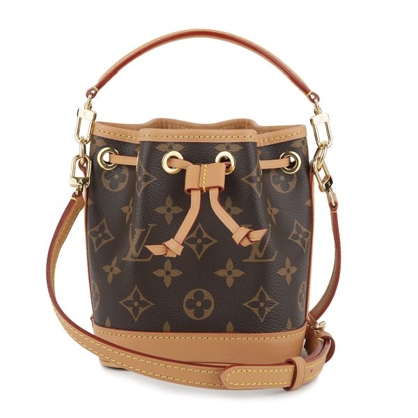 glvm81266 1 Louis Vuitton Shoulder Bag Monogram Nano Noe Brown White