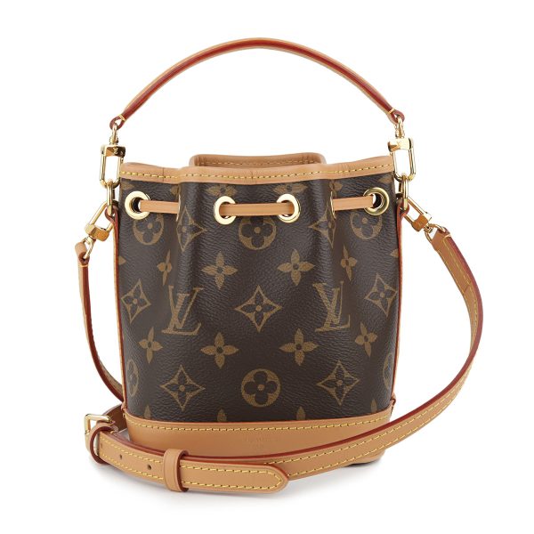 glvm81266 2 Louis Vuitton Shoulder Bag Monogram Nano Noe Brown White