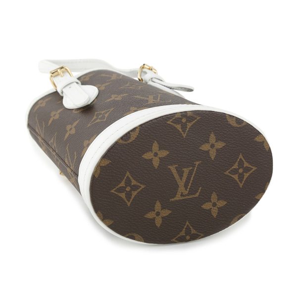 glvm81489 3 Louis Vuitton Shoulder Bag Monogram Nano Bucket Brown White