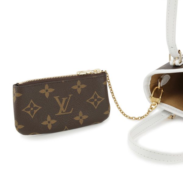 glvm81489 7 Louis Vuitton Shoulder Bag Monogram Nano Bucket Brown White